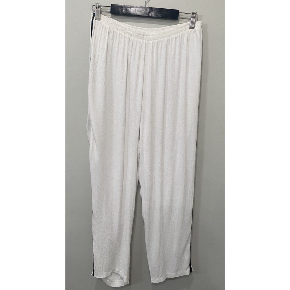 Vintage Tommy N Loulou Women's White Crinkle Pants Sz XL Y2K Resort Beachy 90s